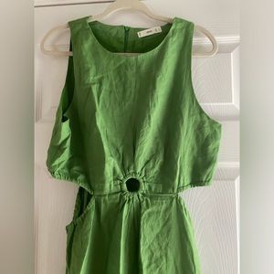 Cut out Linen midi dress MANGO